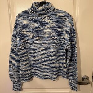 STAUD blue patchwork turtleneck